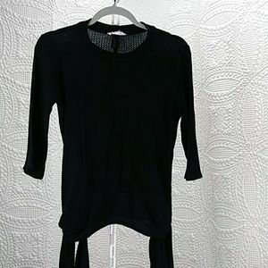 It Girl 3/4 Sleeve Light Waffle Weeve Top